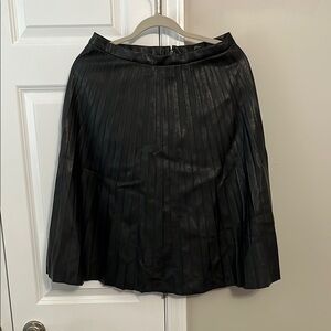 J. Crew Black Knee-Length A-Line Pleather Skirt